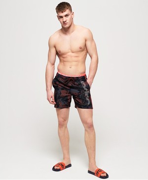 Superdry State Volley Férfi Fürdőruha Fekete/Camo | QFJZC4701